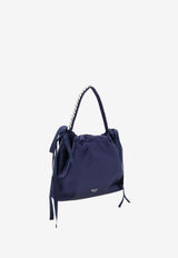 Jimmy Choo Rhinestone Embellished Satin Shoulder Bag Navy DRAWSTRINGMINITHKSIMARINESILVER_MARINESILVER_67481199