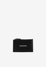 Balenciaga Logo Stamped Zip Cardholder Black 6405351IZI31090_Blackwhite_70149659
