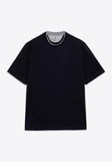 Brunello Cucinelli Layered-Effect Crewneck T-shirt Blue M0B137427CO/T_CUCIN-CD325