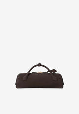 Alaïa Le Teckel Suede Handbag Dark Brown AA1S06026CA328U15_BRUN FUME_70149678