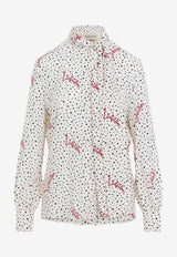 Bollicine Polka Dots Silk Crepe Blouse
