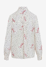 Bollicine Polka Dots Silk Crepe Blouse