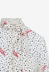 Bollicine Polka Dots Silk Crepe Blouse