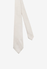 Kiton Ciro Paone Micro-Patterned Silk Tie Cream UCRVKRC07L6301_MULTI_42176921