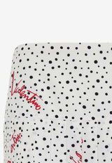 Plissé Bollicine Polka Dots Midi Skirt