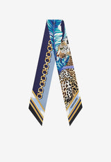 Ferragamo Felindra Print Silk Bandeau Scarf Multicolor 321280795098BLUE_BLUE_67481139