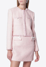 Self-Portrait Collarless Bouclé Jacket Pink PF26-112JPL/T_SELF-P