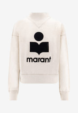 Isabel Marant Etoile Moby Flocked Logo Sweatshirt Ecru SW0003FAA1M07E23EC_Ecru_70014422