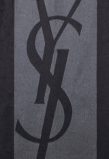 Saint Laurent Cassandre Jacquard Silk Scarf Gray 7948613Y009/T_YSL-1261