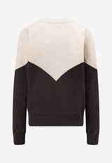 Isabel Marant Etoile Houston Colorblocked Logo Sweatshirt Monochrome SW0006FAA1M08E02FK_FADED BLACK_70014427