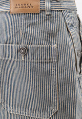 Isabel Marant Etoile Estera Striped Mini Skirt Blue JU0506FAD3H02EBUWE_BLUEWHITE_70014438