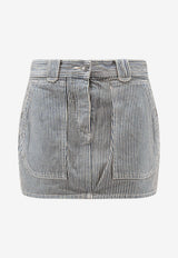 Isabel Marant Etoile Estera Striped Mini Skirt Blue JU0506FAD3H02EBUWE_BLUEWHITE_70014438