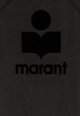 Isabel Marant Etoile Milly NY Flocked Logo Sweatshirt Black SW0160FAA1M07E02FK_FADED BLACK_70014477