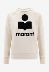 Isabel Marant Etoile Milly NY Flocked Logo Sweatshirt Ecru SW0160FAA1M07E23EC_Ecru_70014508