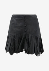 Isabel Marant Etoile Daneen Ruffled Mini Skirt Black JU0512FBB3J04E01BK_BLACK_70013686