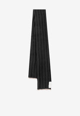 Brunello Cucinelli Ribbed Cashmere Scarf Black M2240819CB676_NEROBROWN_70014724