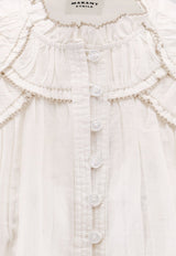 Isabel Marant Etoile Christa Ruffled Blouse White HT0681FBB3J04E20WH_WHITE_70013751