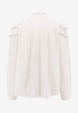 Isabel Marant Etoile Christa Ruffled Blouse White HT0681FBB3J04E20WH_WHITE_70013751