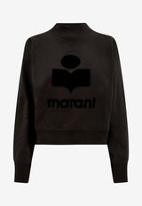 Isabel Marant Etoile Moby Flocked Logo Faded Sweatshirt Black SW0003FAA1M07E02FK_FADED BLACK_70013791