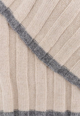 Brunello Cucinelli Ribbed Cashmere Scarf Beige M2240819CZ695_XBCNEC_70014823