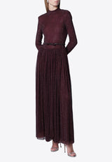 Self-Portrait Rhinestone Embellished Maxi Dress Burgundy PF26-139XPL/T_SELF-BU