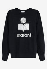 Isabel Marant Etoile Klowia Long-Sleeved Logo T-shirt Black TS0005FAA1N10E01BK_BLACK_70013988
