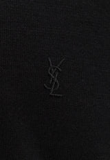 Saint Laurent Cassandre Wool Polo T-shirt Black 841679Y75YW1000_NOIR_70040306