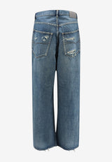 Balenciaga Distressed Baggy Jeans Blue 745213TDW145002_DARKBLUE_70149660