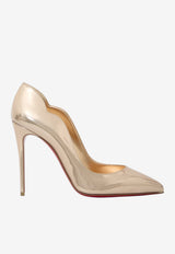 Christian Louboutin Hot Chick 100 Laminated Leather Pumps Rose Gold 3260111-F608-LECHE