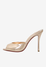 Christian Louboutin Me Dolly 100 Laminated Leather Mules Rose Gold 3260151-F608-LECHE