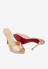 Christian Louboutin Me Dolly 100 Laminated Leather Mules Rose Gold 3260151-F608-LECHE