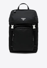 Prada Re-Nylon Backpack with Snap-Fastener Black 2VZ135HOL2DMG/T_PRADA-F0002