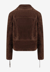 Tom Ford Zip-Up Suede Biker Jacket Brown CSL798LEX417EDH_Chocolatebrown_40468869