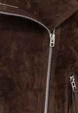 Tom Ford Zip-Up Suede Biker Jacket Brown CSL798LEX417EDH_Chocolatebrown_40468869
