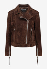 Tom Ford Zip-Up Suede Biker Jacket Brown CSL798LEX417EDH_Chocolatebrown_40468869