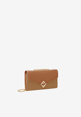 Fendi FF Diamonds Leather Chain Clutch Brown 8M0530ALV4F1URW_SANDSELLIEROS_70026728