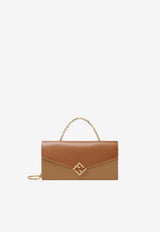 Fendi FF Diamonds Leather Chain Clutch Brown 8M0530ALV4F1URW_SANDSELLIEROS_70026728