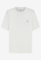 Brunello Cucinelli Logo Crewneck T-shirt White M0B138440CJB65_OFFWHITETESTADIMORO_70014885