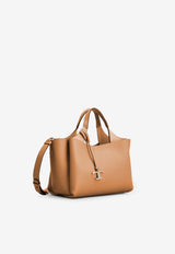 Tod's Monogram Charm Leather Tote Bag Brown XBWAPAFL100QRIS410_KENIA SCURO_70014169