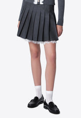 Self-Portrait Lace-Trim Mini Skirt Gray PF26-006SKWO/T_SELF-GR