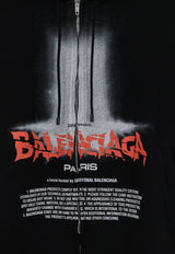 Balenciaga The Door Zip-Up Printed Hoodie Black 850338TUVQ91000_BLACK_70166715