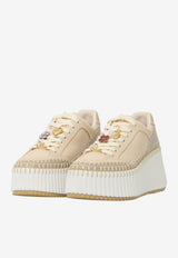 Chloé Nama Low-Top Wedge Sneakers Gray CH26U02IWW--092