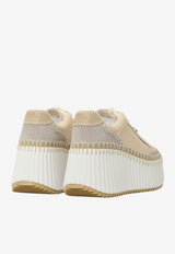 Chloé Nama Low-Top Wedge Sneakers Gray CH26U02IWW--092