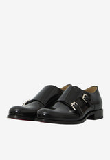 Christian Louboutin Moustachou Monk-Strap Loafers Black 3260268--BK01