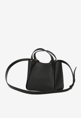 Christian Louboutin Mini Bettina Hammered Leather Tote Bag Black 3265051--BK01