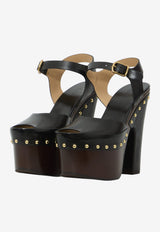 Chloé Meret 155 Leather Platform Sandals Black CH26A20SWF--001