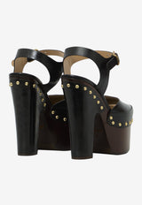 Chloé Meret 155 Leather Platform Sandals Black CH26A20SWF--001