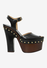 Chloé Meret 155 Leather Platform Sandals Black CH26A20SWF--001