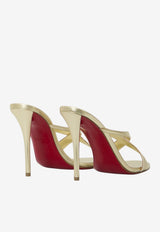Christian Louboutin Mulazee Cross 100 Laminated Nappa Mules Gold 3260137-G306-PLATINE