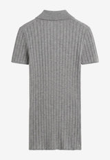 Toteme Cashmere Knit Polo T-shirt Gray 263WRT0835YA0293074_Grey melange_70027365